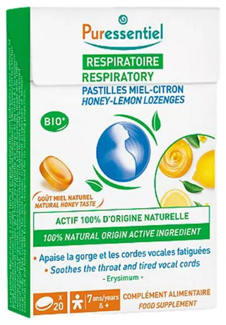 Puressentiel Pastilles Respiratoire Gorge Miel-Citron - 20 Pastilles