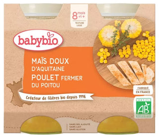 Babybio Maïs Doux d'Aquitaine & Poulet Fermier du Poitou