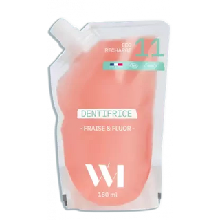 WhatMatters Dentifrice fraise adulte et enfant + 7 ans - Recharge 180ml