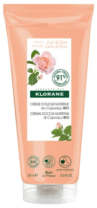 Klorane — Crème Douche au Beurre de Cupuaçu Bio - Lait de Rose — Peau Sèche 200 ml
