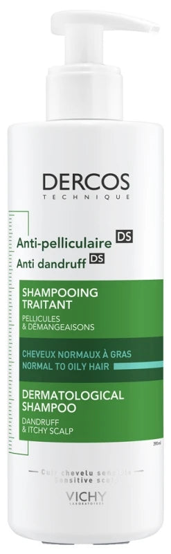 Vichy Dercos Shampoing Antipelliculaire Cheveux Normaux à Gras 390 ml