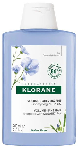 Klorane Lin Shampoing Volume Aux Fibres de Lin - Cheveux Fins 200 ml