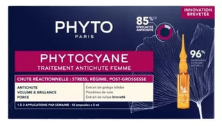 Phyto Phytocyane Traitement Antichute Femme - Chute Réactionelle - 12 Ampoules X 5 ml