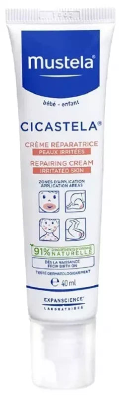 Mustela Cicastela Crème Réparatrice Peaux Irritées 40 ml