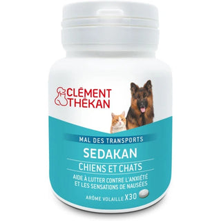 Clément Thékan SEDAKAN Mal des Transports Chiens et Chats Arôme Volaille - 30 Comprimés