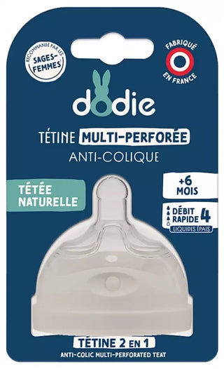 Dodie Tétine Multi-Perforée Anti-Colique Débit Rapide 6 Mois et +