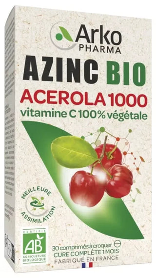 Arkopharma Azinc Naturel Acerola 1000 Bio 30 Comprimés
