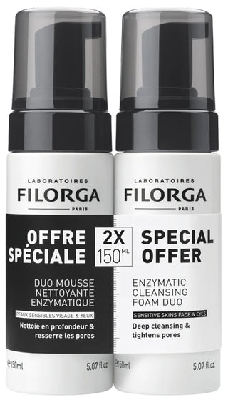 Filorga SKIN-PREP Duo Mousse Nettoyante Enzymatique Visage & Yeux 2 x 150 ml Offre Spéciale