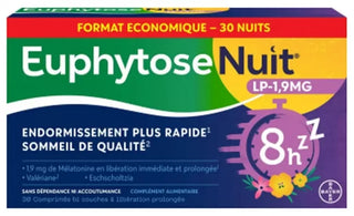 Euphytose nuit Lp 1,9 mg Mélatonine 30 Comprimés à Libération Prolongée