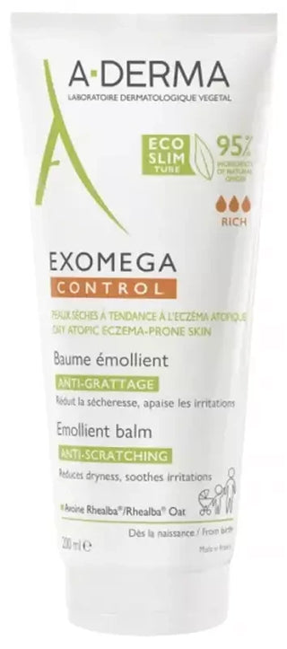 A-Derma Exomega — Control — Baume Émollient Anti-Grattage 200 ml