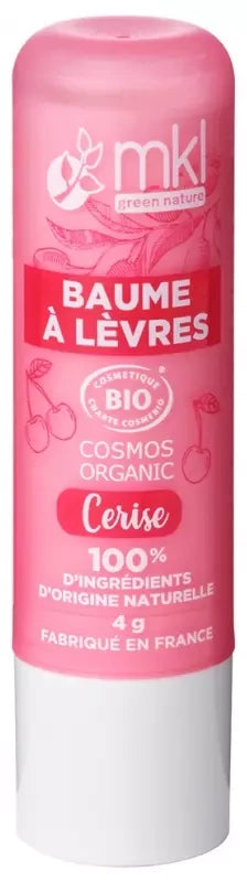 Mkl Green Nature Baume à Lèvres Bio 4 g - 100% Naturel - Goût : Cerise