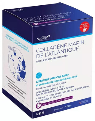 Pharm Nature Collagène Marin de L'Atlantique Confort Articulaire Goût Myrtille 450 g