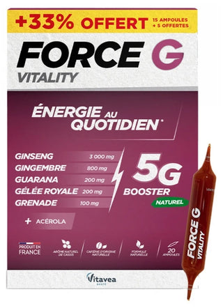 Vitavea Force G Vitality Énergie au Quotidien 15 Unités + 5 Offertes