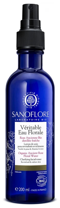 Sanoflore Véritable Eau Florale de Rose Bio Brume Éclat Certifiée Bio 200 ml