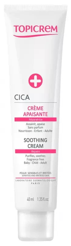 Topicrem CICA - Peaux irritées Crème Apaisante Réparatrice 40 ml