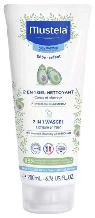 Mustela Gel Nettoyant 2 en 1 à l'Avocat Bio Corps et Cheveux 200 ml