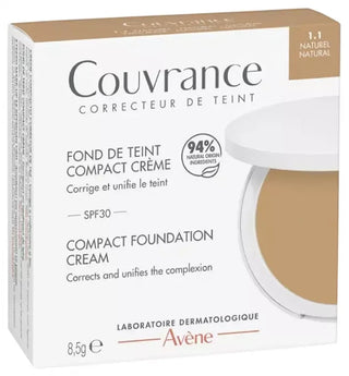 Avène Couvrance Fond de Teint Compact Crème SPF30 8,5 g - Teinte : 1.1 Naturel