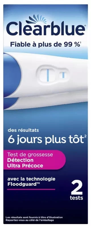 Clearblue Test de Grossesse Détection Ultra Précoce 6 Jours plus Tôt x2