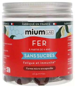 Mium Lab Fer Sans Sucres à Partir de 4 Ans 42 Gummies