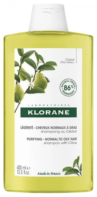 Klorane Cédrat - Shampooing Légèreté Cheveux Mixtes à Gras 400 ml