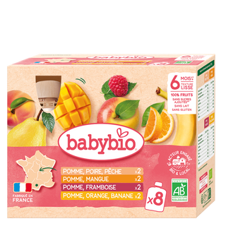 Babybio 8 gourdes multi-parfums 6mois+ n°2