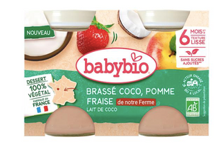 Babybio brassé coco pomme fraise lait de coco X2 6mois+