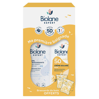 Biolane Expert Ma première baignade Crème Solaire SPF50 + Brume Rafraichissante