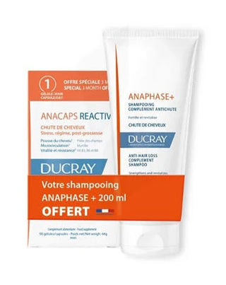 Ducray anacaps 90 gélules + shampoing anaphase+ 200 ml offert