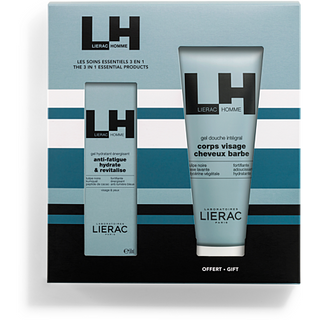 Lierac Homme Coffret Les Soins Essentiels 3 En 1 Gel Hydratant Énergisant 50ml + Gel Douche 200ml