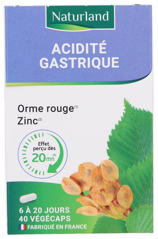 Naturland Acidité Gastrique Orme rouge Zinc 40 végécaps