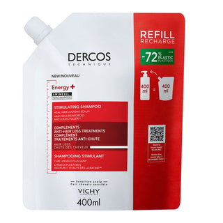 Vichy Dercos Shampooing Eco-recharge Energy+ stimulant anti-chute à l'Aminexil 400ml