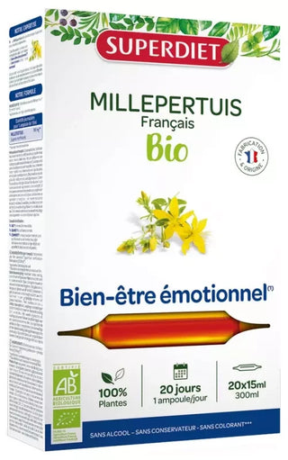 Superdiet Millepertuis Bio - 20 Ampoules de 15 ml