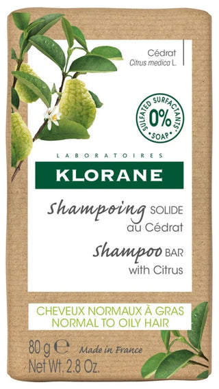 Klorane Cédrat — Shampoing Solide au — Cheveux Normaux à Gras 80 g