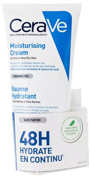 CeraVe Baume Hydratant Peaux Sèches à Très Sèches 177 ml + Crème Lavante Hydratante 20 ml Offerte