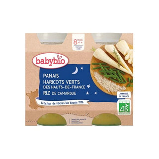 Babybio Panais, Haricot Vert, Riz Dès 8 Mois 2x200g