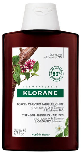 Klorane Shampoing Fortifiant À La Quinine Et Edelweiss Bio Chute de Cheveux Fatigués 200 ml