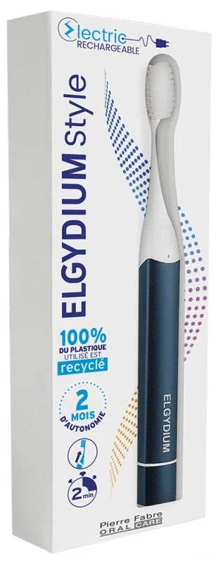 Elgydium Style Electric Rechargeable 1 Brosse à Dent - Couleur : Dark Denim