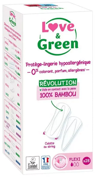 Love & Green Protège-Lingeries Hypoallergéniques et Écologiques "flexi" X 28