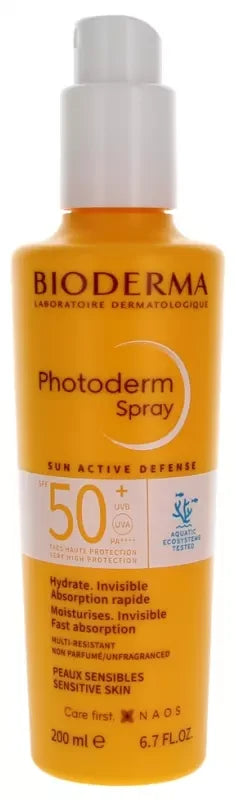 Bioderma Photoderm Spray Solaire Spf50 Invisible Peaux Sensibles 200 ml
