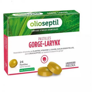 Olioseptil Pastilles Gorge Larynx Miel Plantes x 24