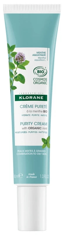 Klorane Menthe Aquatique Bio Crème Pureté 40 ml