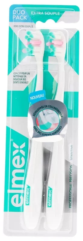 Elmex Sensitive Brosse à Dents Extra Souple Duo Pack - Couleur : Vert / Rose