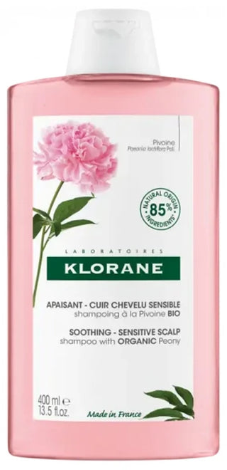 Klorane Pivoine Shampoing Apaisant Et Anti-Irritant à La Pivoine Bio - Cuir Chevelu Sensible et Irrité 400 ml