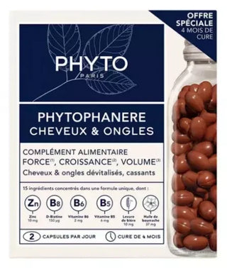 Phyto Phanère - Complément Alimentaire Cheveux & Ongles - Duo 120 Capsules X 2