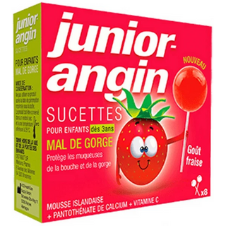 Junior Angin Sucettes Enfants Goût Fraise x 8