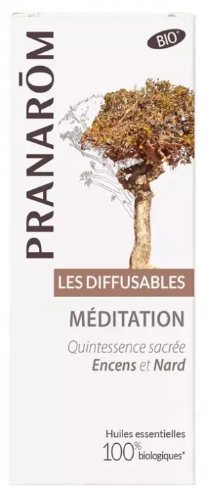 Pranarôm Les Diffusables Mélange d'Huiles Essentielles Pour Diffuseur Méditation Quintessence Sacrée Encens et Nard Bio (Eco) 30 ml