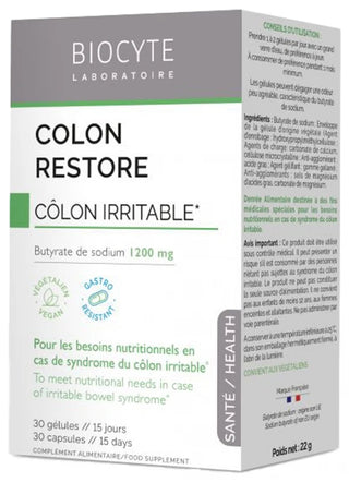Biocyte Longevity Colon Restore - Côlon Irritable - 30 Gélules
