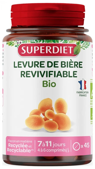 Superdiet Levure de Bière Revivifiable Bio 45 Unités