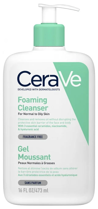 Cerave Gel Moussant Visage Pour Les Peaux Normales à Grasses 473 ml