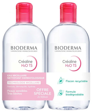 Bioderma Créaline Eaux Micellaires Démaquillantes Visage Peaux Sensibles Trèsèches